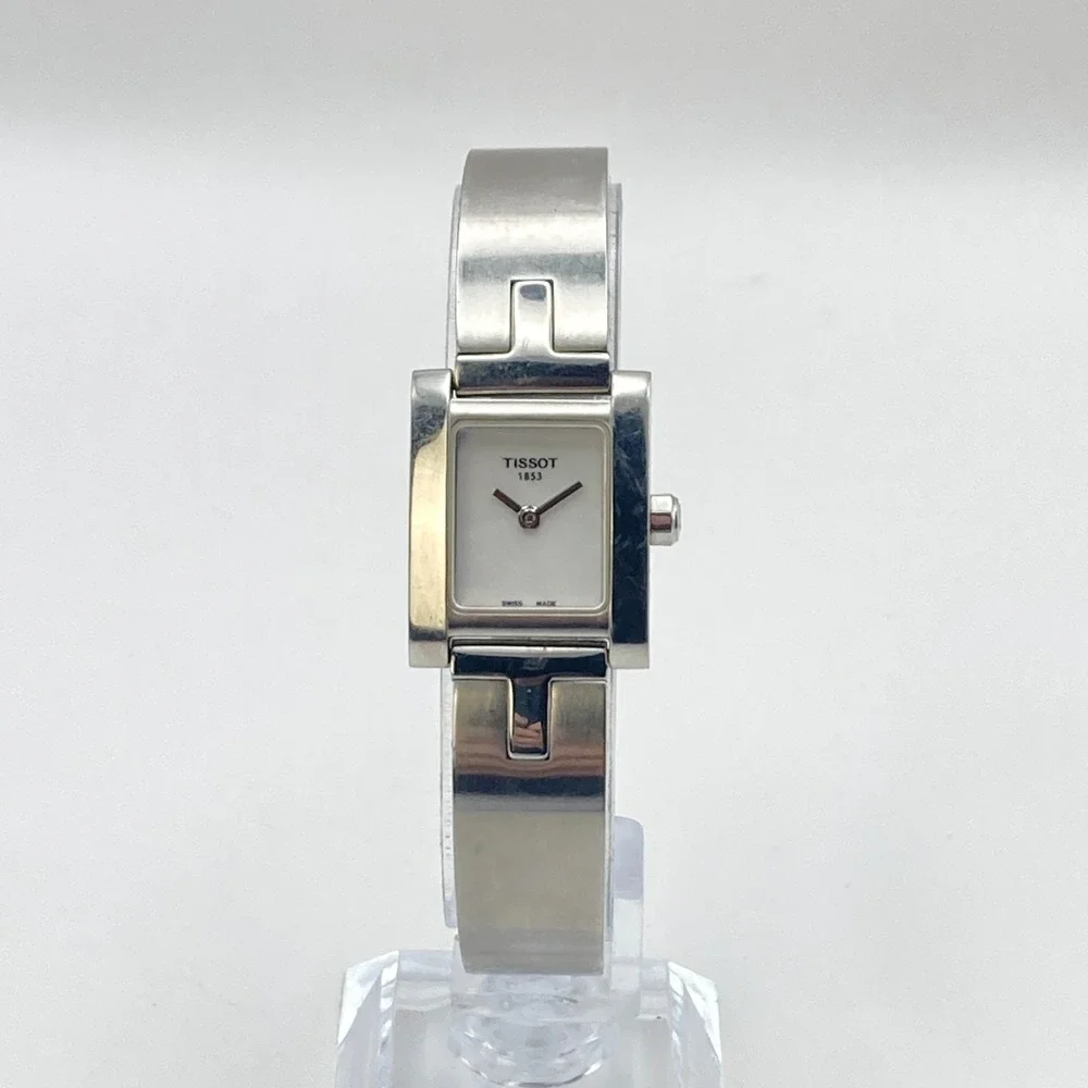 Tissot Women's Watch 20mm Silver Tone L950K MOP Swiss Made Tank New Battery 7